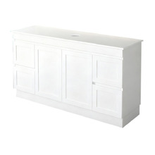Stefania 1500mm Matte White Freestanding Single Vanity with Stone Countertop